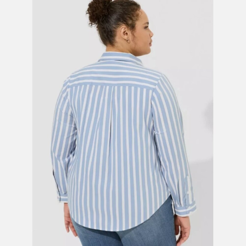 Torrid Madison Poplin Button-Up Long Sleeve Shirt 3X - Picture 2 of 10